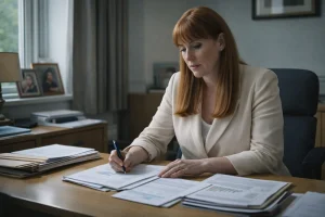 Angela Rayner Signing the Policy