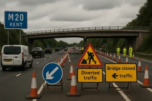 Is There a Vehicle Bridge Closure on the M20 in Kent Right Now