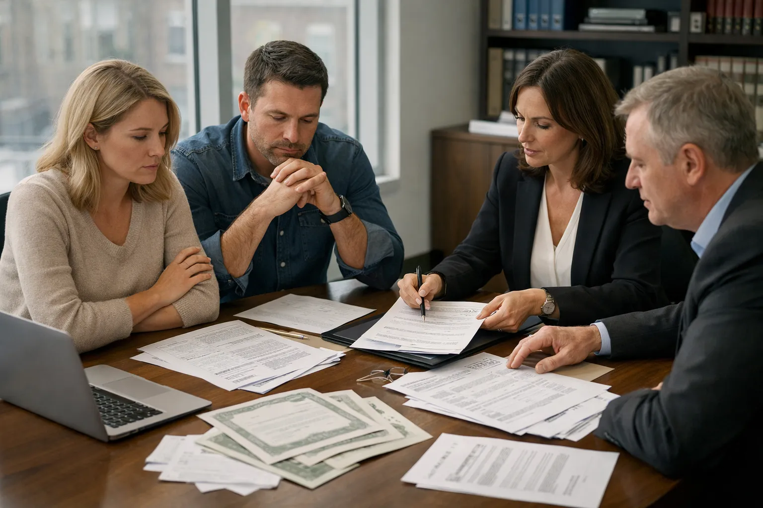 how investments shares and property are divided in divorce