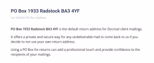 PO Box 1933 Radstock